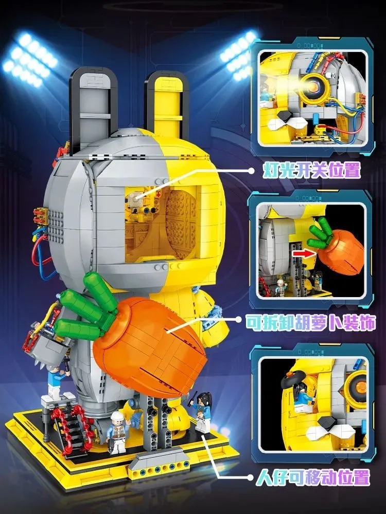 Конструктор Mechanical Rabbit Механический заяц Туки с LED-элементами 2119 деталей
