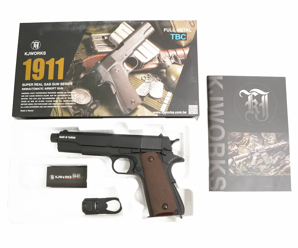 Страйкбольный пистолет KJW Colt 1911 (1911-TBC.GAS) — газовый GBB, 6 мм, Black