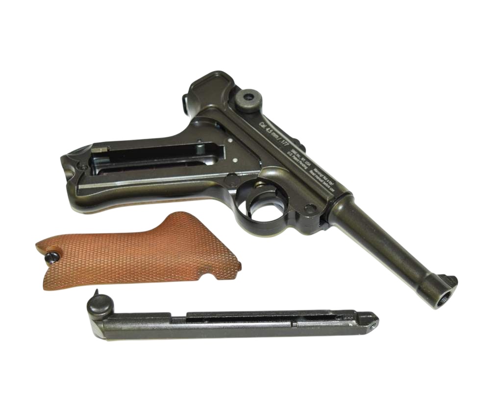 Пневматический пистолет Gletcher P.08 (Blowback), CO₂, 4.5 мм, металл