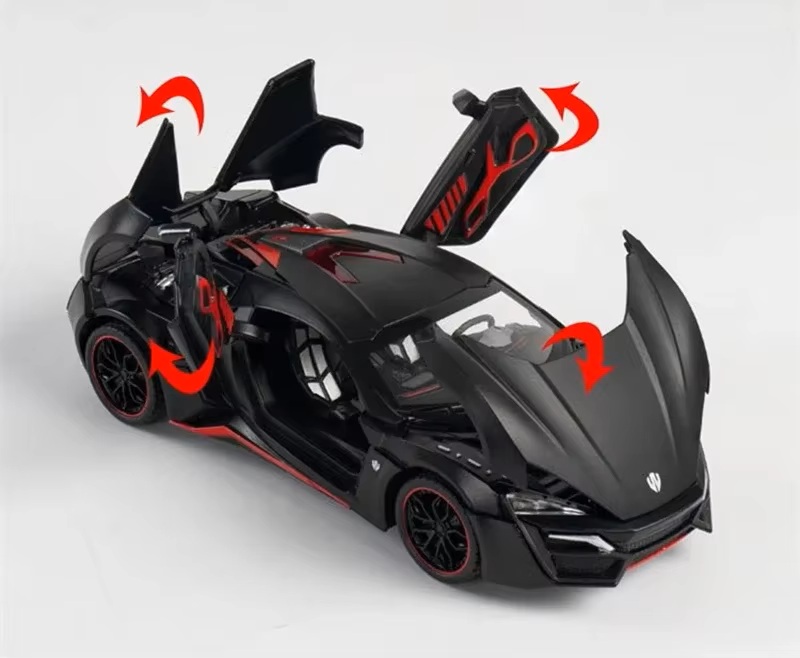 Металлическая машинка Люкан Lykan Hypersport black 1:24