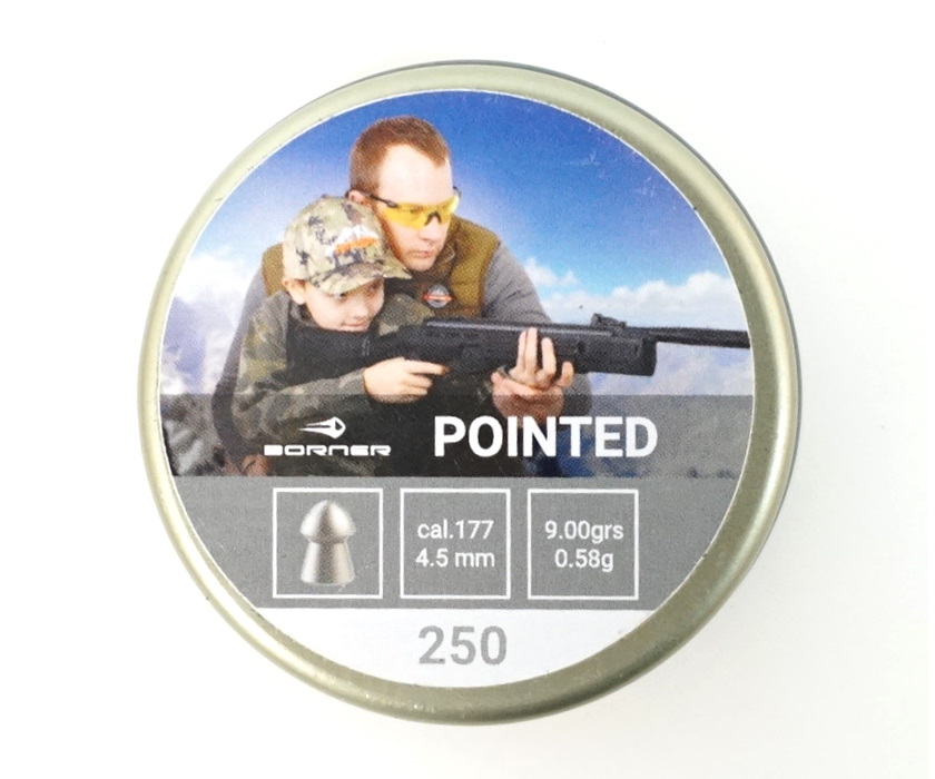 Пули Borner Pointed 4,5 мм, 0,58 г (250 штук)