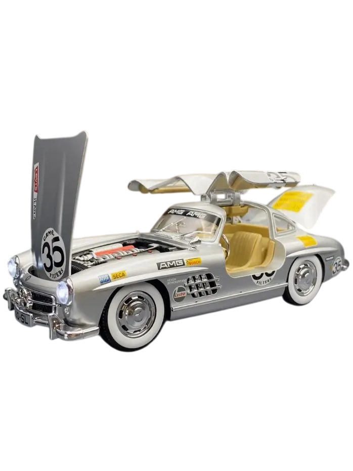 Машинка металлическая Mercedes Benz 300SL 1:18 silver