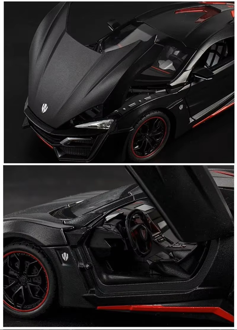 Металлическая машинка Люкан Lykan Hypersport black 1:24