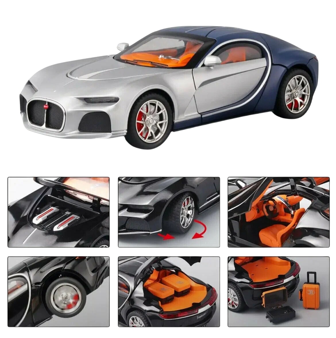 Машинка металлическая Bugatti Atlantic 1:24 SILVER