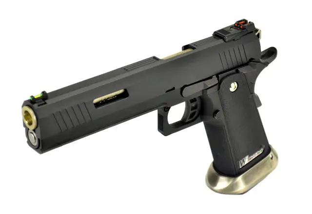 Страйкбольный пистолет WE Colt M1911 Hi-Capa 6 (WE-H018WETA2-BKGD) — Black/Gold, GBB, 6 мм, с возможностью CO₂