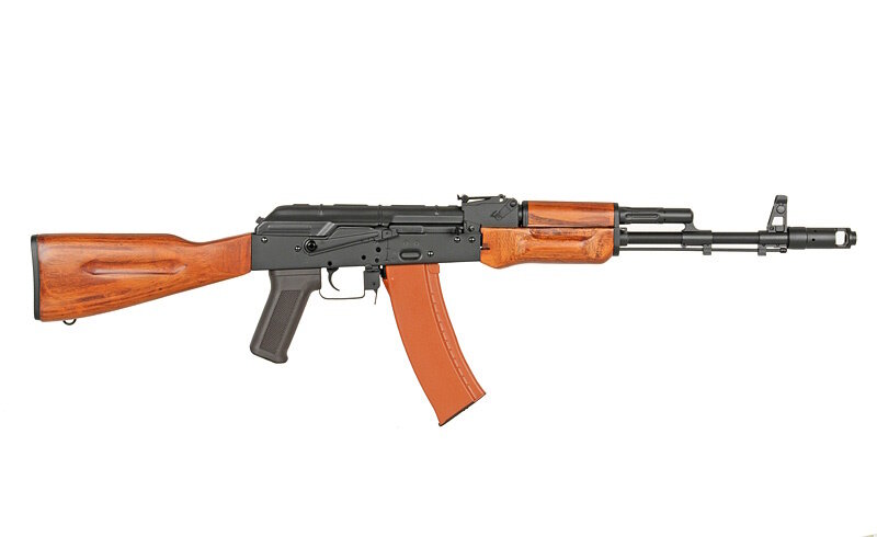 Страйкбольный автомат CYMA CM056 RK-47 PLATINUM (деревянный приклад, сталь), 120 м/с, чёрный/дерево