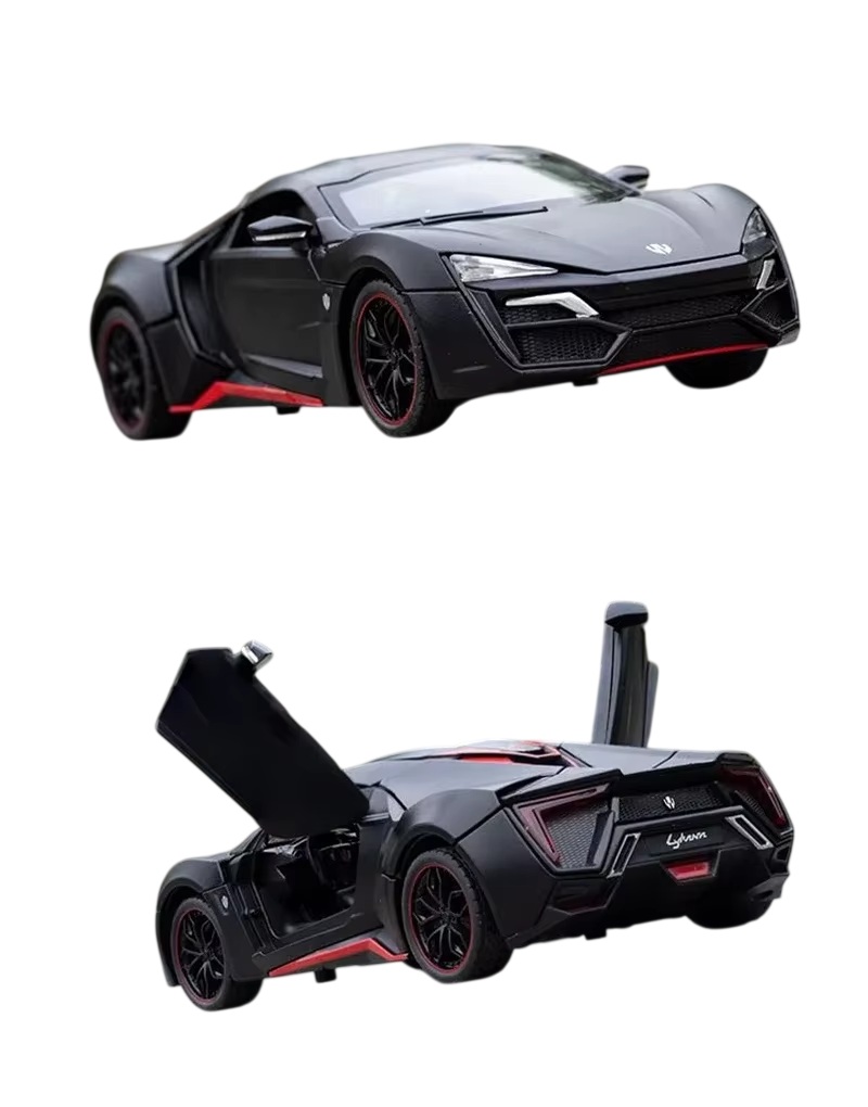 Металлическая машинка Люкан Lykan Hypersport black 1:24