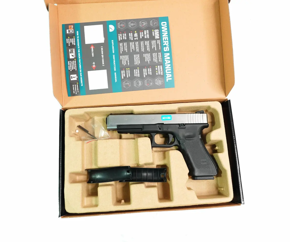 Страйкбольный пистолет WE Glock 34 Gen4 (Silver) — длинный ход и стабильность 6″