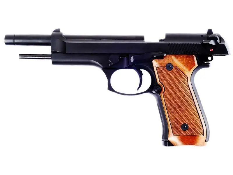Страйкбольный пистолет WE-M005 Beretta M92F (металл, удлиненный, Black)