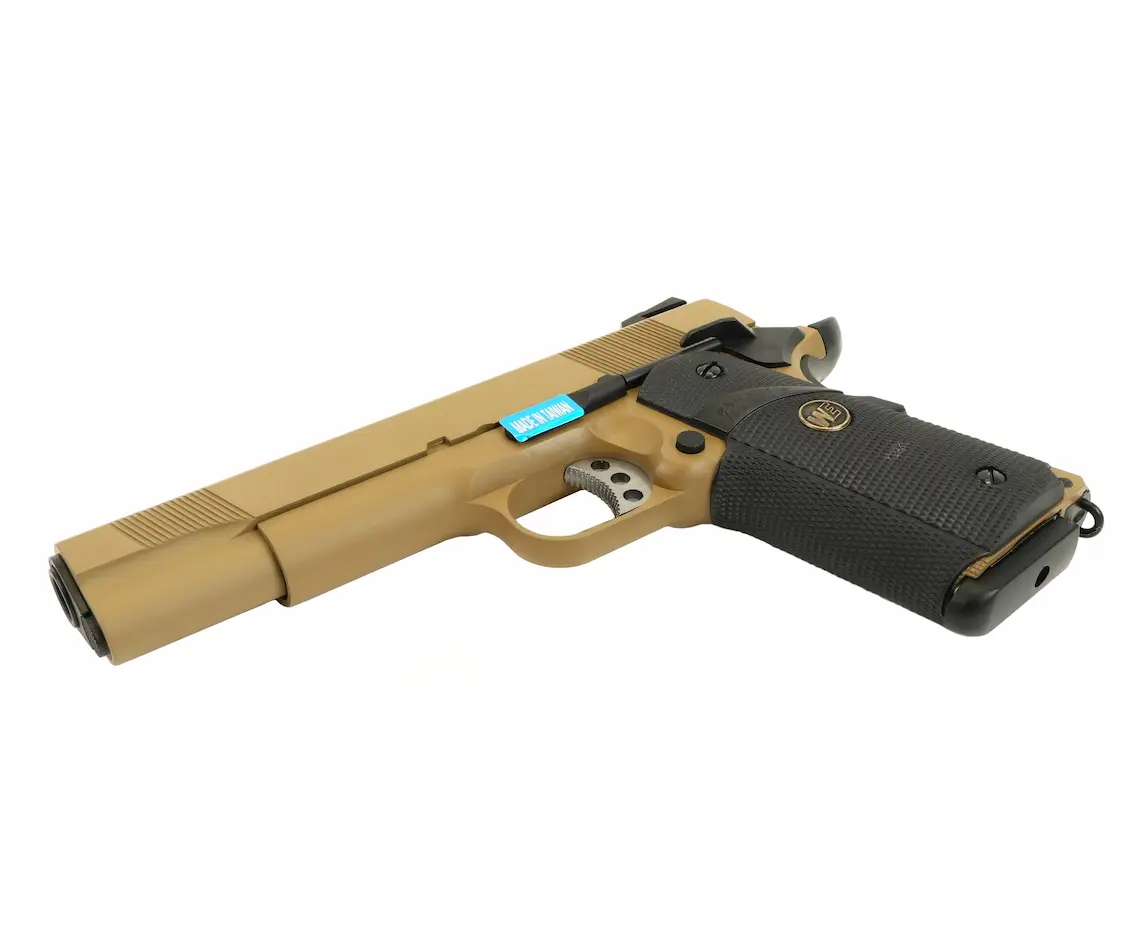 Страйкбольный пистолет WE Colt M1911A1 M.E.U. (6 мм, Gas, Blowback, Tan, WE-E008A)