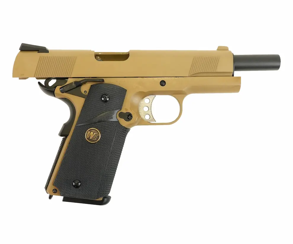Страйкбольный пистолет WE Colt M1911A1 M.E.U. (6 мм, Gas, Blowback, Tan, WE-E008A)