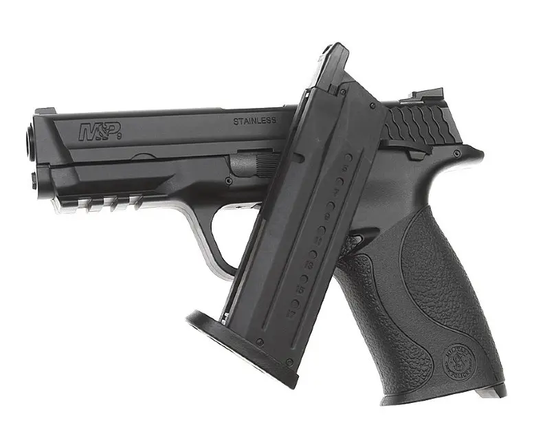 Страйкбольный пистолет Tokyo Marui Smith & Wesson M&P 9 — GBB, регулируемый Hop-Up, компактный хват