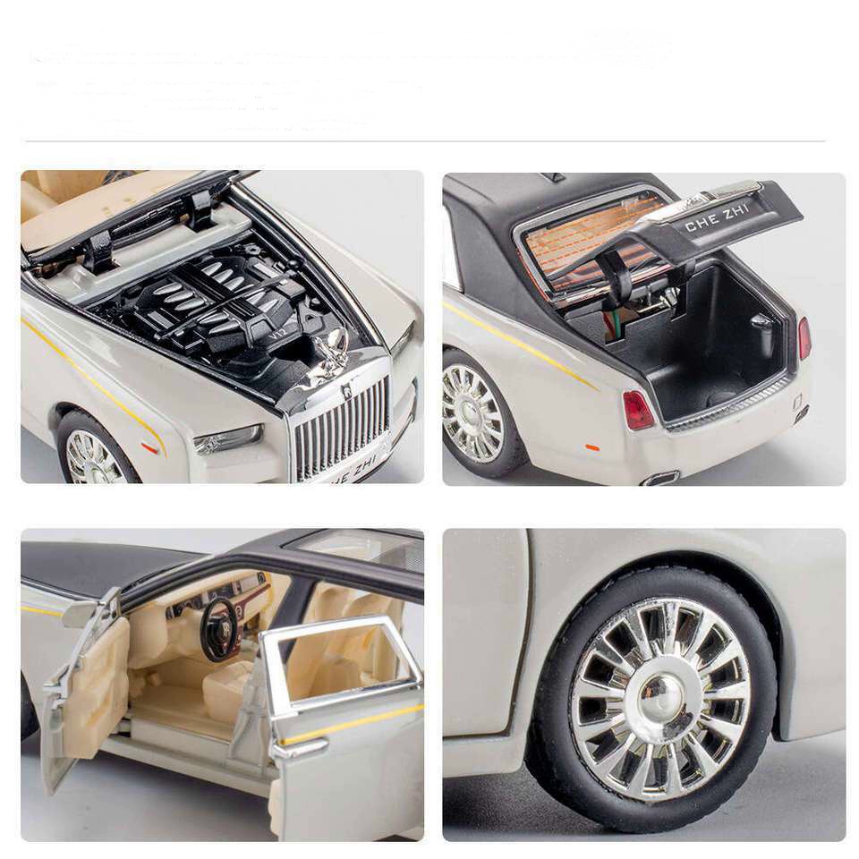 Металлическая машинка Rolls-Royce Phantom 1:32 Чёрно-серебристая