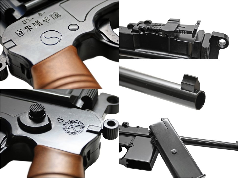 Страйкбольный пистолет WE Mauser 712, кобура-приклад (WE-712-BK)
