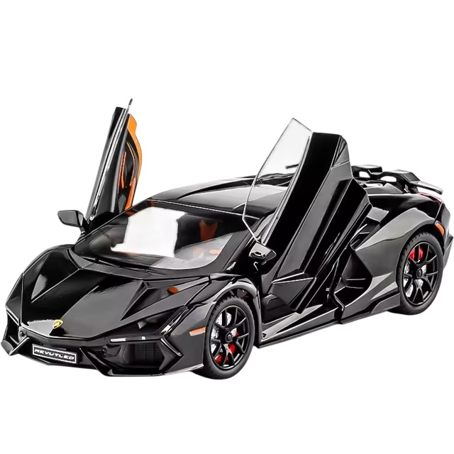Металлическая машинка Lamborghini Revuelto Чёрная 1:24