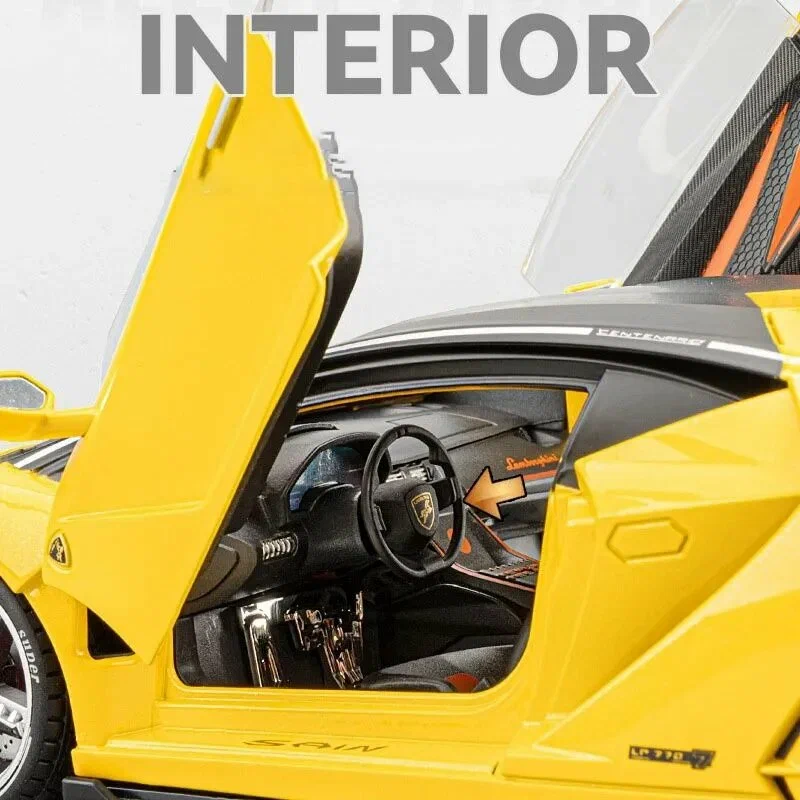 Металл машинка Lamborghini Centenario 1:18 Жёлтая