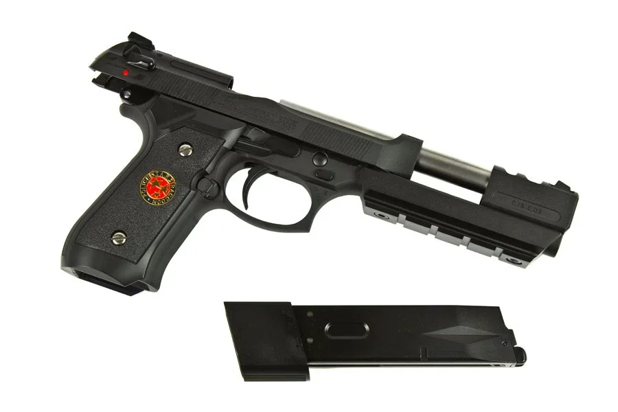 Пистолет WE M92SP-L1 Beretta M92F Samurai Edge Extended Black Grip S.T.A.R.S (металл)