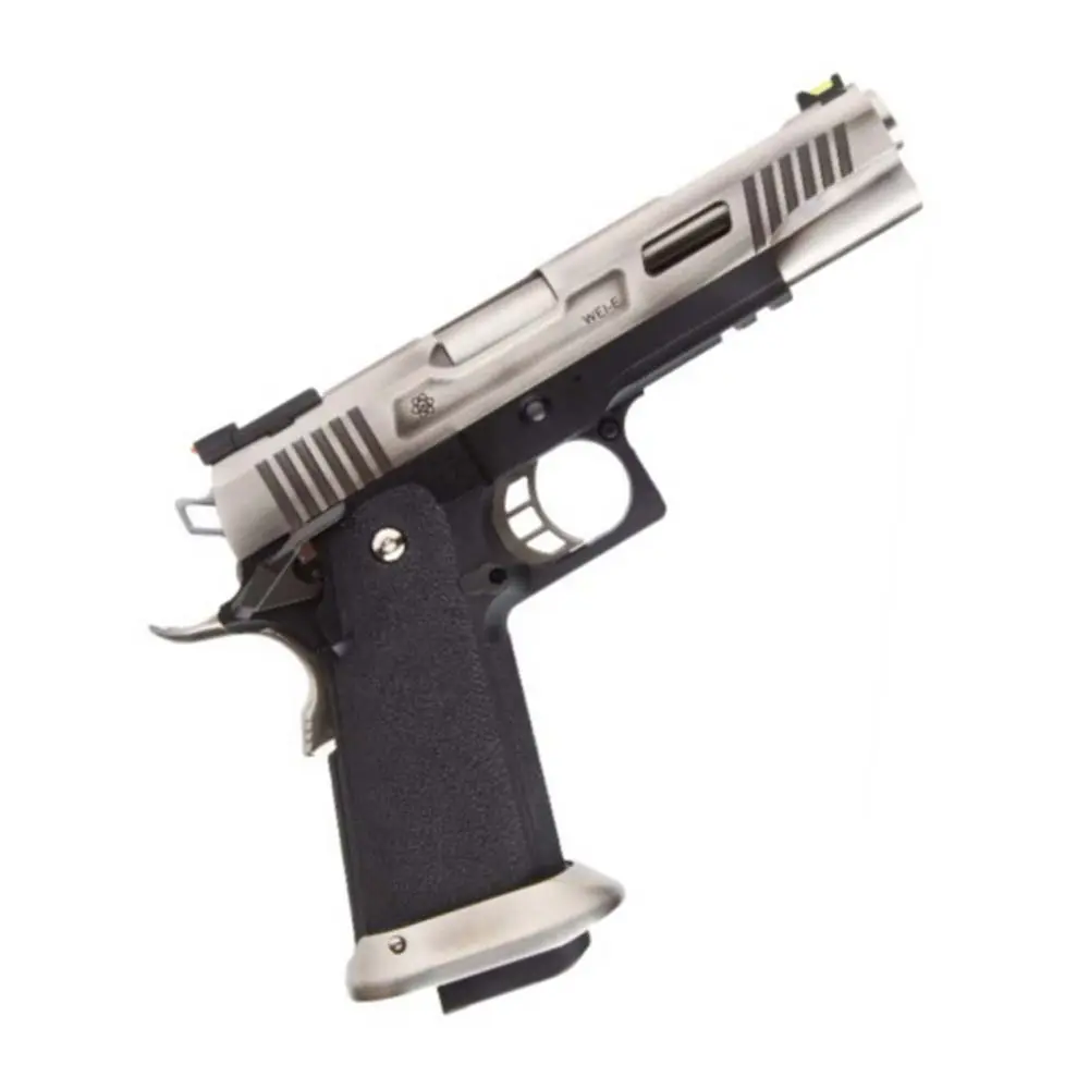 Страйкбольный пистолет WE Hi-Capa 5.1 WET REX Long — Black/Silver, GBB, 6 мм