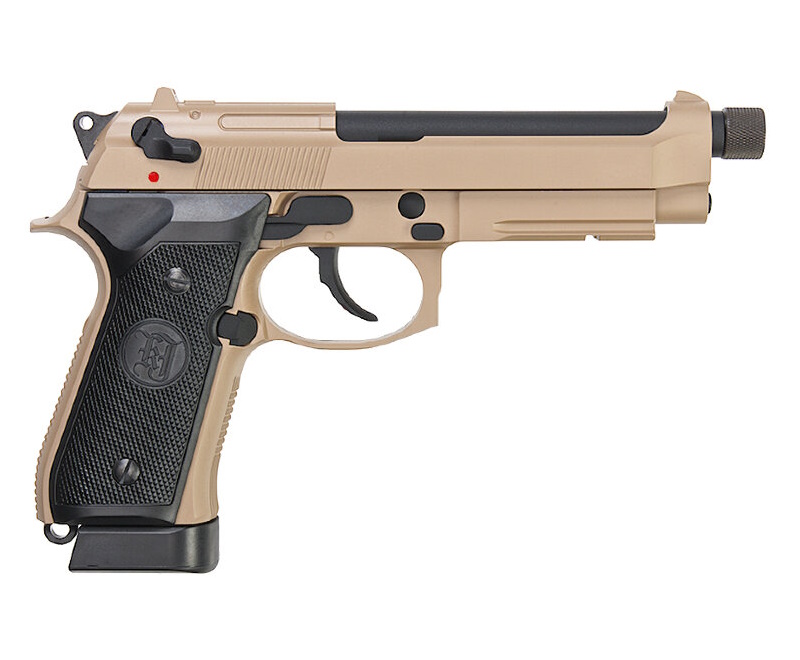 Страйкбольный пистолет KJW Beretta M9A1 TBC CO₂ Tan, удлин. ствол