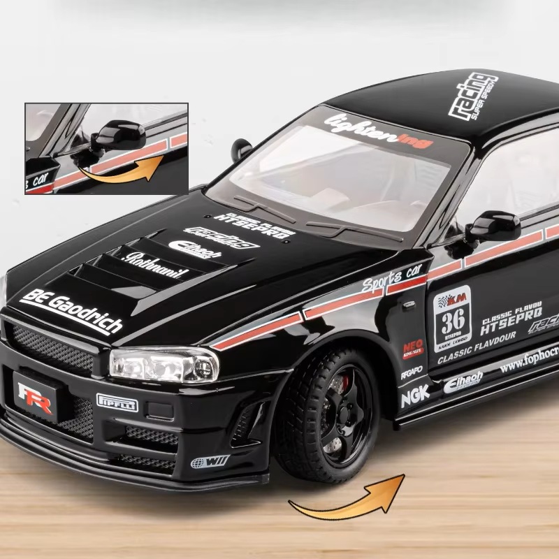 Металлическая машинка Nissan Skyline GT-R R34 1:24 BLACK