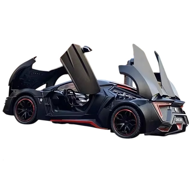 Металлическая машинка Люкан Lykan Hypersport black 1:24