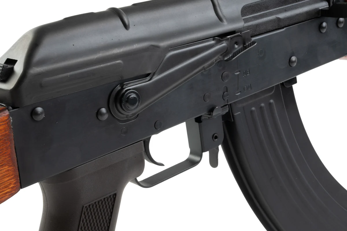 Страйкбольный автомат CYMA CM056M RKM PLATINUM (деревянный приклад, сталь), 120 м/с, чёрный/дерево