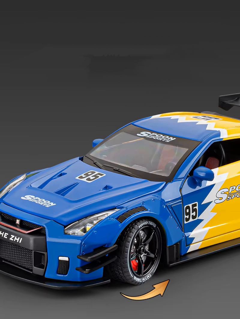Металлическая машинка Nissan Skyline GTR R35 1:24 SPOON SMOKE