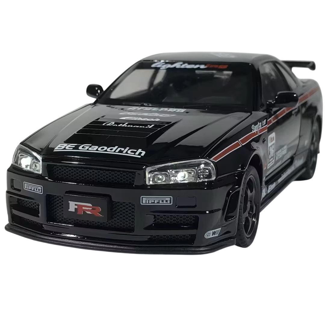 Металлическая машинка Nissan Skyline GT-R R34 1:24 BLACK