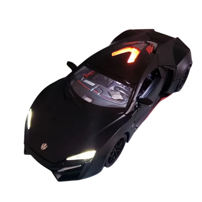 Металлическая машинка Люкан Lykan Hypersport black 1:24