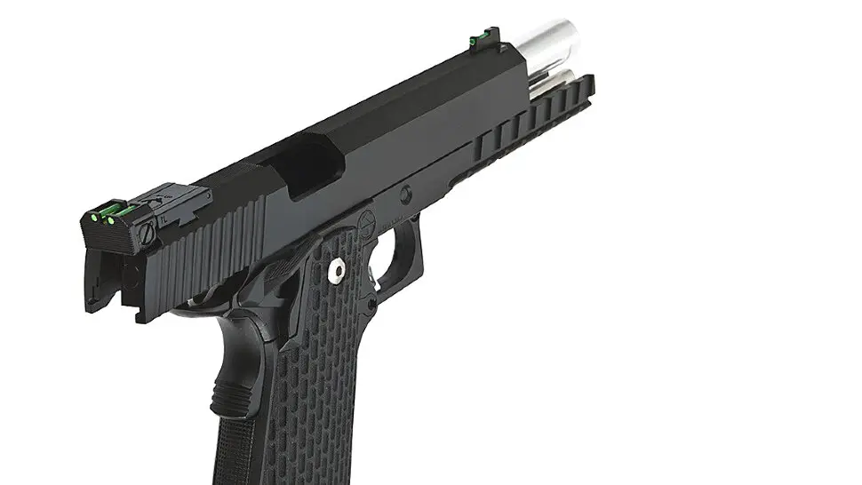 Страйкбольный пистолет KJW Colt M1911 Hi-Capa 6 (KP-06) — CO₂, GBB, чёрный, 6 мм