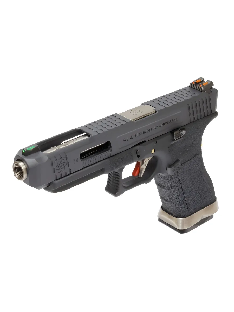 Страйкбольный пистолет WE Glock 35 G-Force (WE-G009WET-5) — чёрный слайд, хромированный ствол, GBB