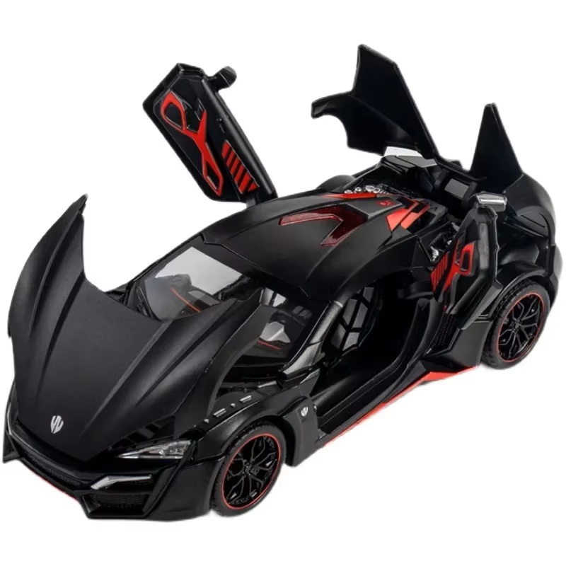 Металлическая машинка Люкан Lykan Hypersport black 1:24