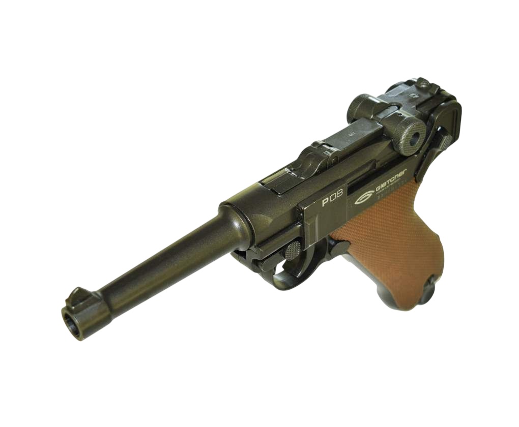 Пневматический пистолет Gletcher P.08 (Blowback), CO₂, 4.5 мм, металл
