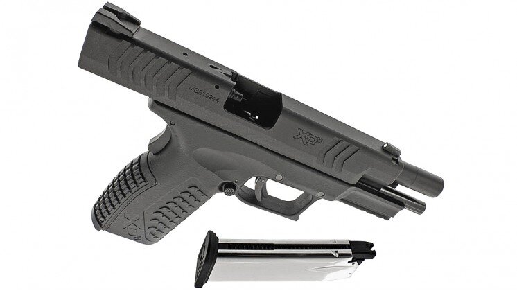 Страйкбольный пистолет GBB Tokyo Marui Springfield XDM-40 (4952839142528) Blowback, чёрный, пластик