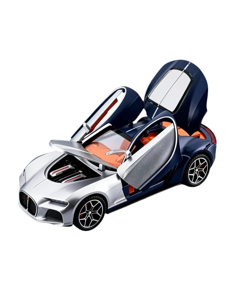 Машинка металлическая Bugatti Atlantic 1:32 серебристо-синий