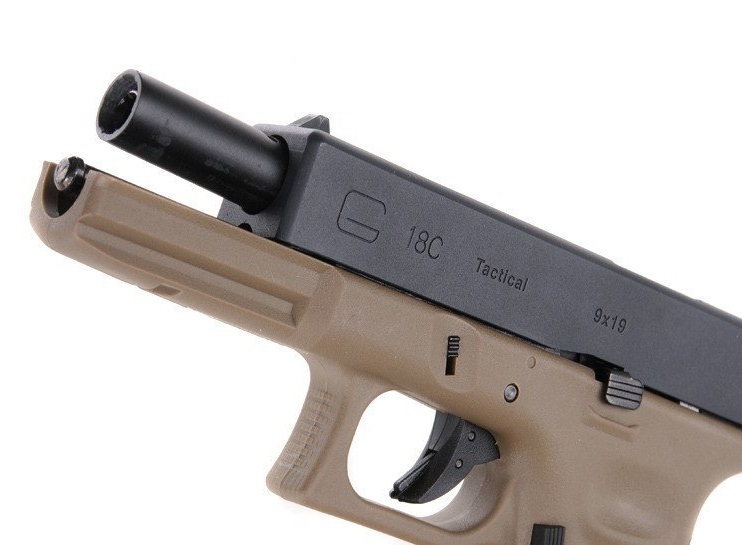 Страйкбольный пистолет WE Glock-18 Gen.3 Tan (WE-G002A-TAN)