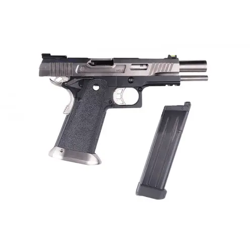 Страйкбольный пистолет WE Hi-Capa 5.1 WET REX Long — Black/Silver, GBB, 6 мм