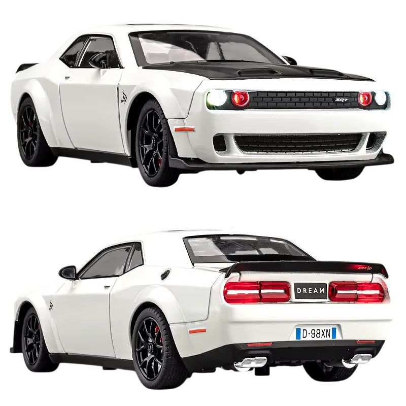 Металлическая машинка Challenger SRT 1:32 Белая