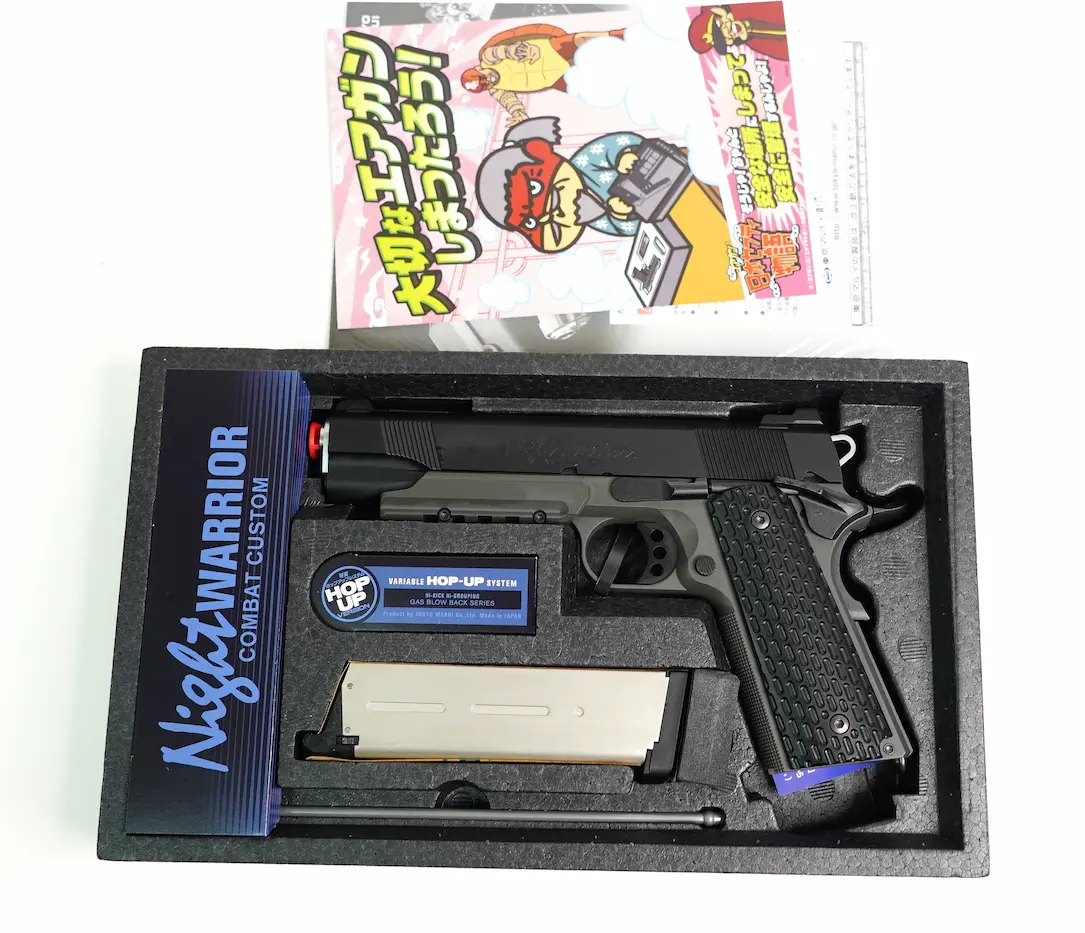 Страйкбольный пистолет Tokyo Marui Colt M1911A1 Night Warrior — GBB, 6 мм, Hop-Up, Picatinny