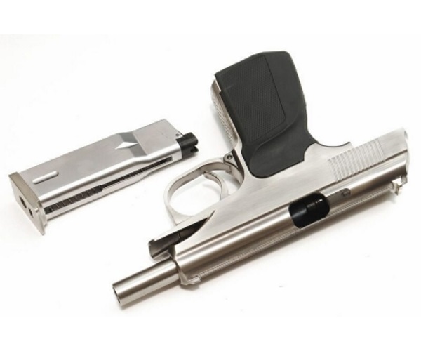 Страйкбольный пистолет WE Makarov 654K Silver, с глушителем (WE-MA001-SV)