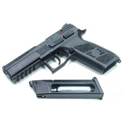 Страйкбольный пистолет KJW P-09.CO2 CZ P-09 Black GBB (металл)