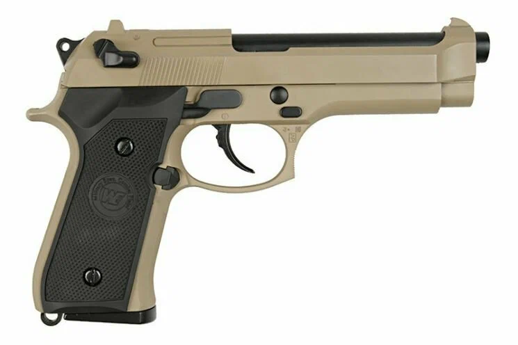 Страйкбольный пистолет WE Beretta M92F (WE-M003) — Tan, GBB, 6 мм