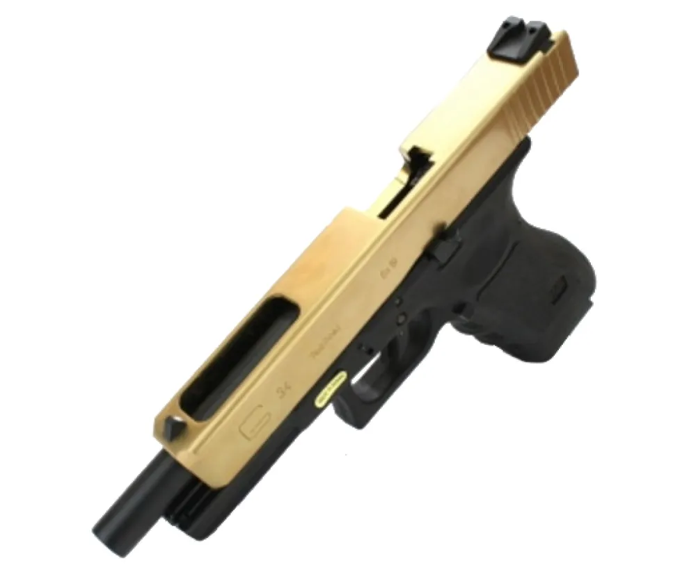 Страйкбольный пистолет WE Glock 34 Gen3 Titanium (WE-G008A-TG) — длинный слайд, GBB, 6 мм
