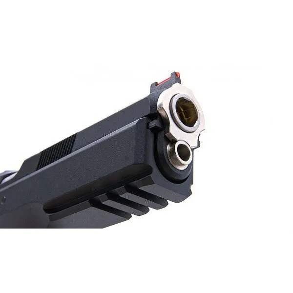 Страйкбольный пистолет GBB KJW CZ75 SP-01 SHADOW ACCU (SP-01 ACCU.GAS) Blowback, чёрный