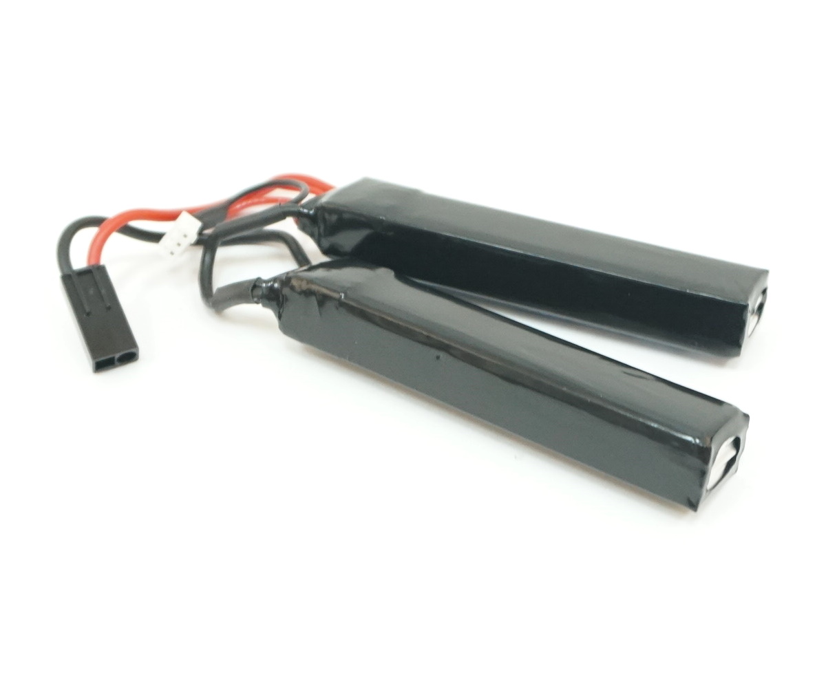 BlueMax 7.4V Lipo 3300mAh 30C двухлепестковый 19*21*128 Аккумулятор BlueMAX Li-Po 7.4V 3300mah 30C, 2 x (128x21x19) мм (нунчаки)