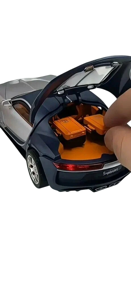 Машинка металлическая Bugatti Atlantic 1:32 серебристо-синий