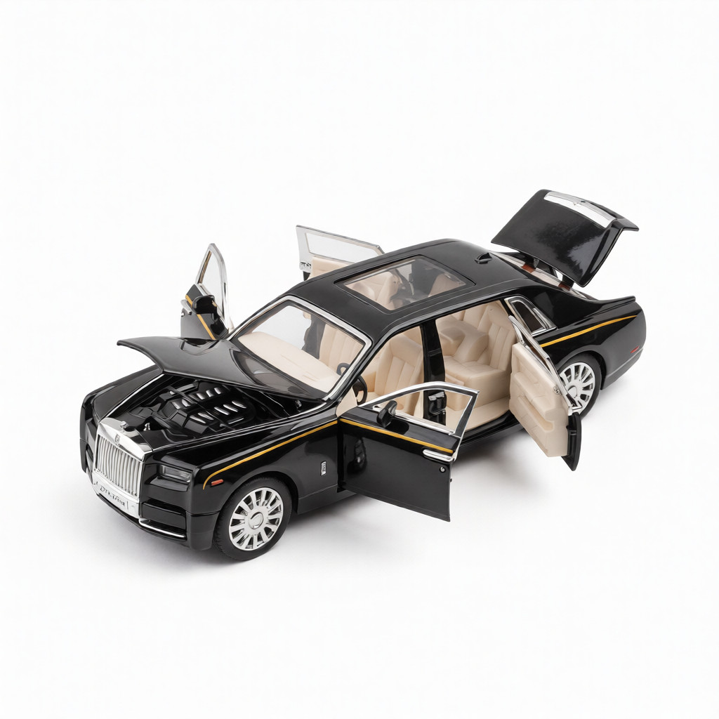 Металлическая машинка Rolls-Royce Phantom 1:32 Чёрно-серебристая