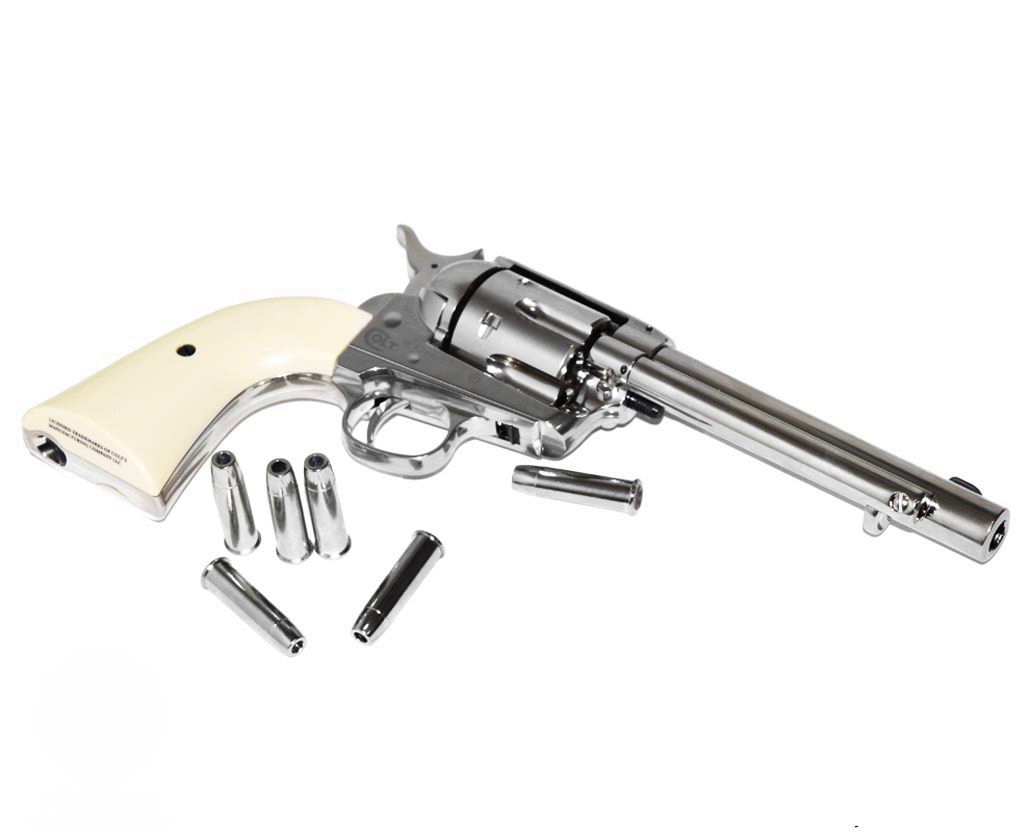 Пневматический револьвер Umarex Colt Peacemaker SAA 45 4.5 мм (пулевой, nickel finish, 5.5 дюймов)