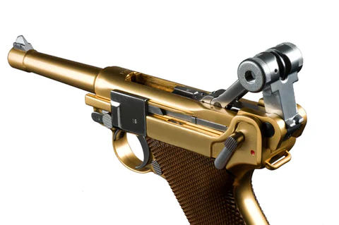 Страйкбольный пистолет WE Luger P08 4″ Gold (WE-P007) — газовый GBB, 6 мм