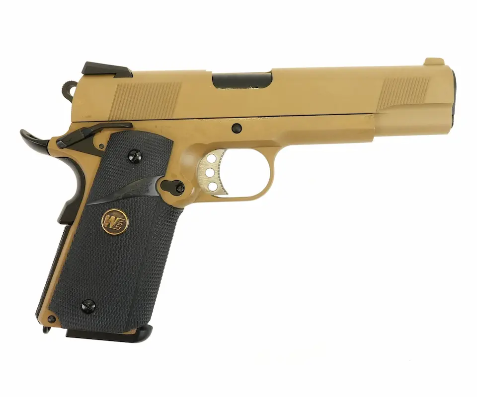 Страйкбольный пистолет WE Colt M1911A1 M.E.U. (6 мм, Gas, Blowback, Tan, WE-E008A)